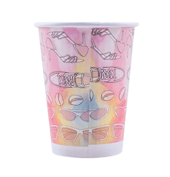 Cheap 12oz disposable custom design printed ripple wall paper cups samples  –