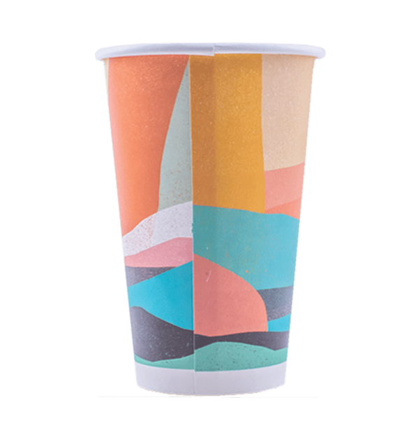 Custom printed paper cups 16oz with full color offset CMYK