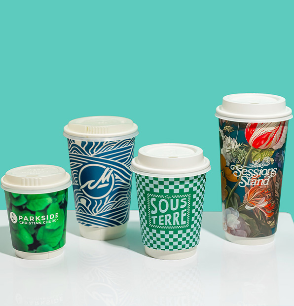10 oz Double wall paper coffee cups Eco friendly custom samples on sale –