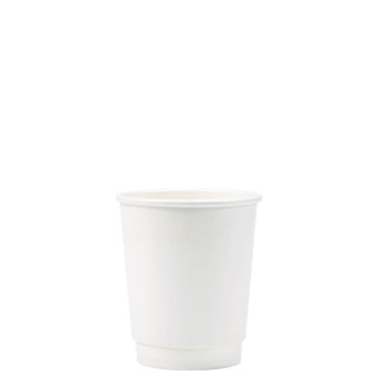 HD 8oz White Double Wall Paper Cup | 80mm Top - 500 Pcs