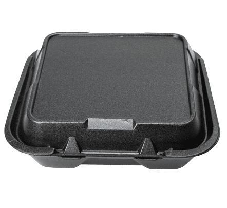 8 x 8 x 3 Foam Hinged Food Carryout Container - 1 Compartment