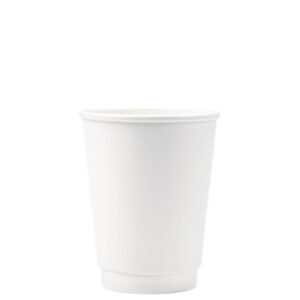 Source Cafe 8oz 12oz 16oz Hot Beverage White Paper Coffee Cup with Black  Dome Lid Disposable Coffee Cups Kraft Sleeve on m.