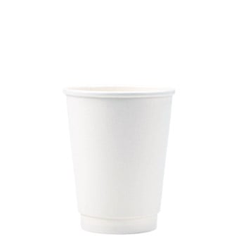 12 oz Black Paper Coffee Cup - Double Wall - 3 1/2 x 3 1/2 x 4 1/4 - 500  count box