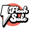 Flash Sale with lightening bolt on a red circle